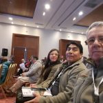 de Iz. a Der: María Herminia Chacón, Secretaria Administrativa | Luis Millacura, Tesorero | Víctor Cornejo, Secretario